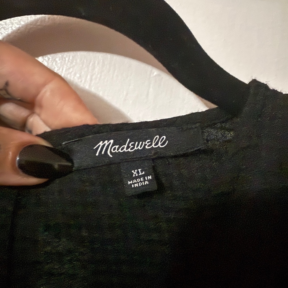Madewell Black Ruffle Sleeve Blouse - Picture 2 of 2